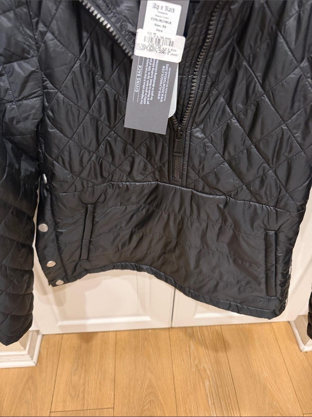Alp N Rock Black Quilted Pullover Jacket - Picture 7 of 8